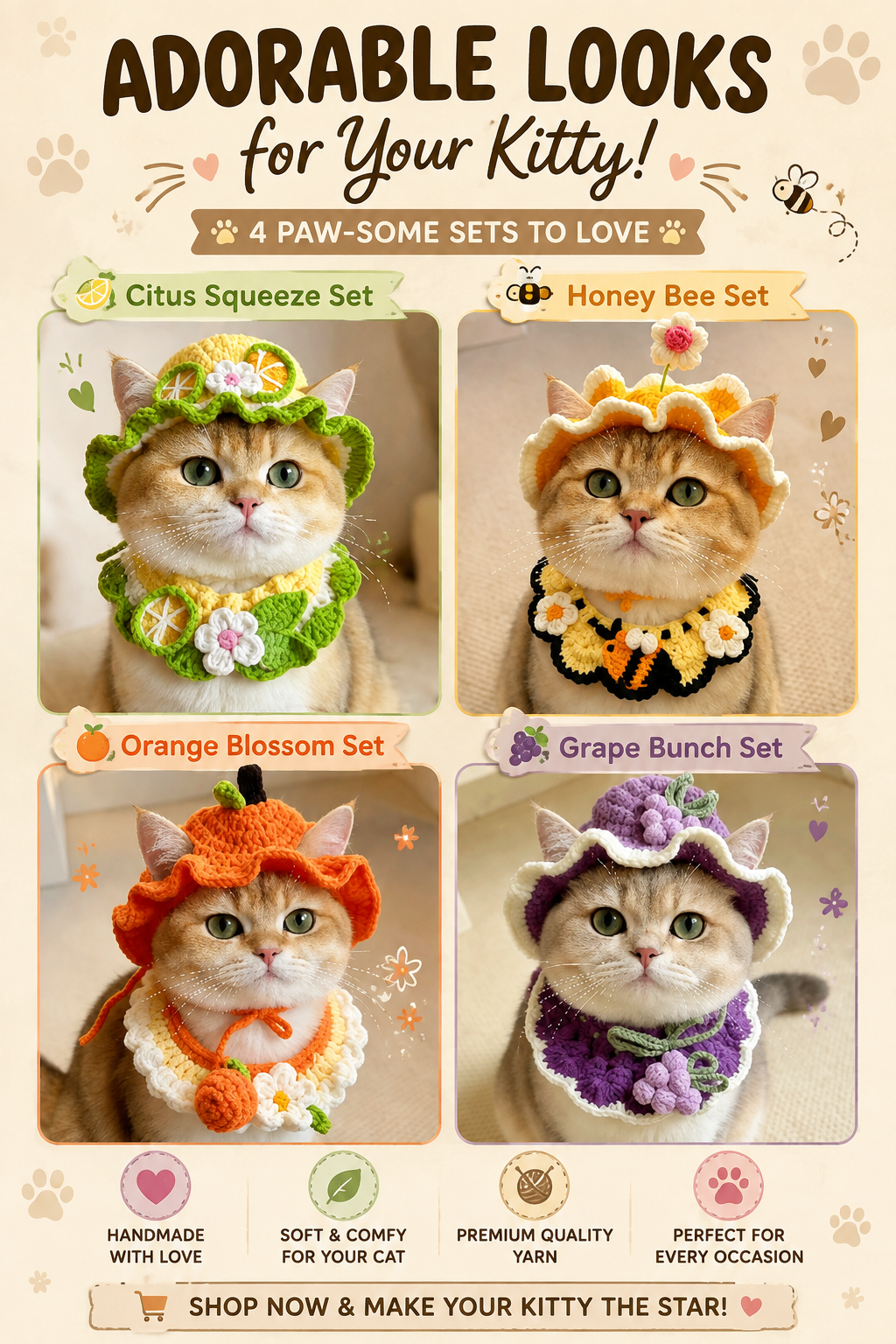 The AeroKnit™ Handmade Cat Hat & Scarf Cosplay Set