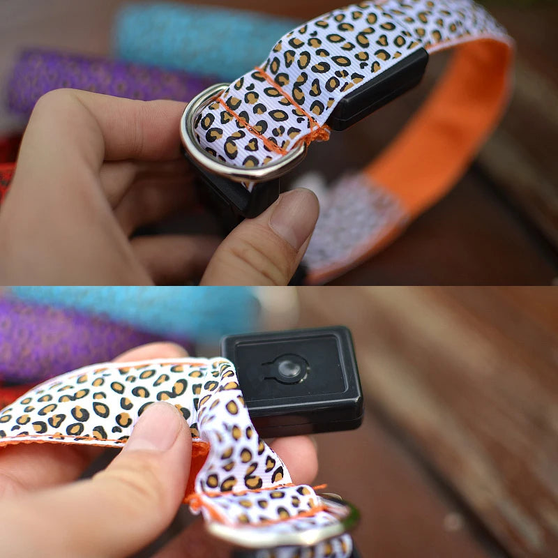 The AeroLeopardGlow™ Leopard LED Dog Collar — Luminous Night Safety Collar for Dogs