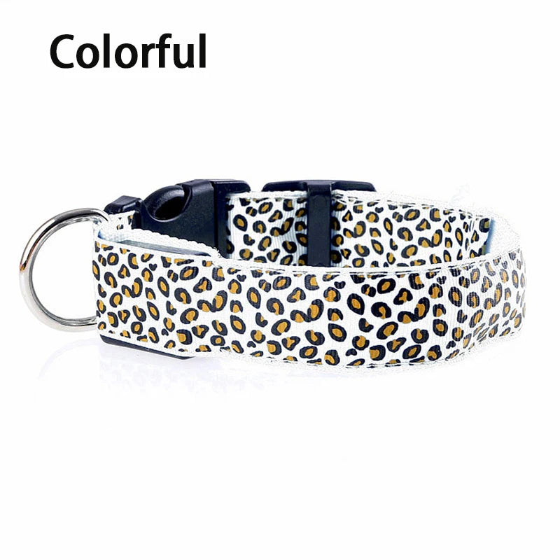 The AeroLeopardGlow™ Leopard LED Dog Collar — Luminous Night Safety Collar for Dogs