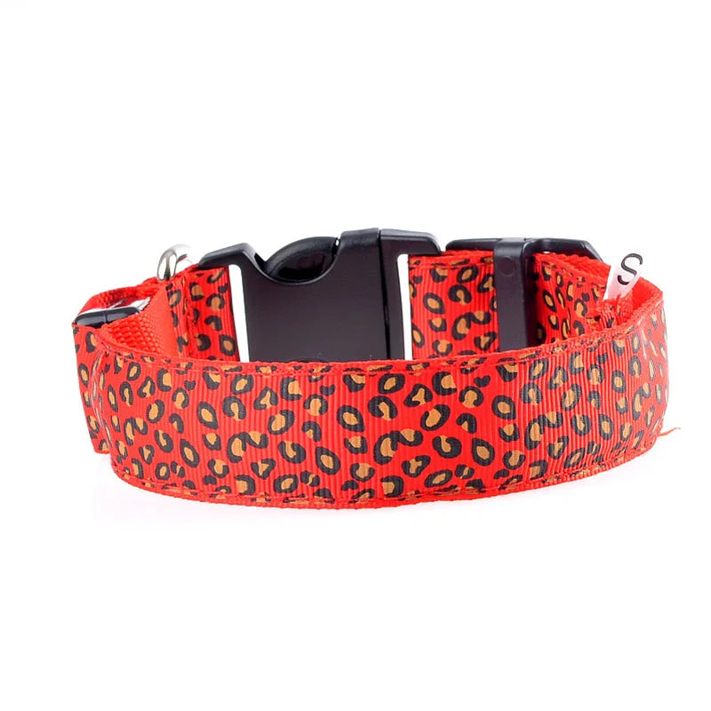 The AeroLeopardGlow™ Leopard LED Dog Collar — Luminous Night Safety Collar for Dogs