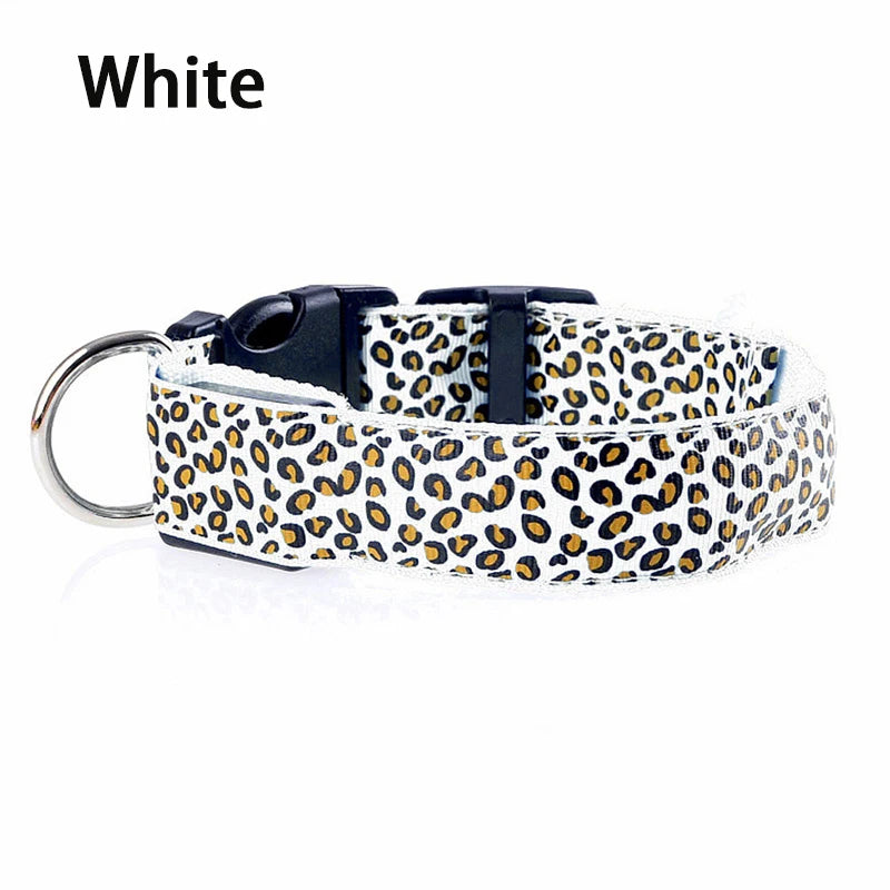 The AeroLeopardGlow™ Leopard LED Dog Collar — Luminous Night Safety Collar for Dogs