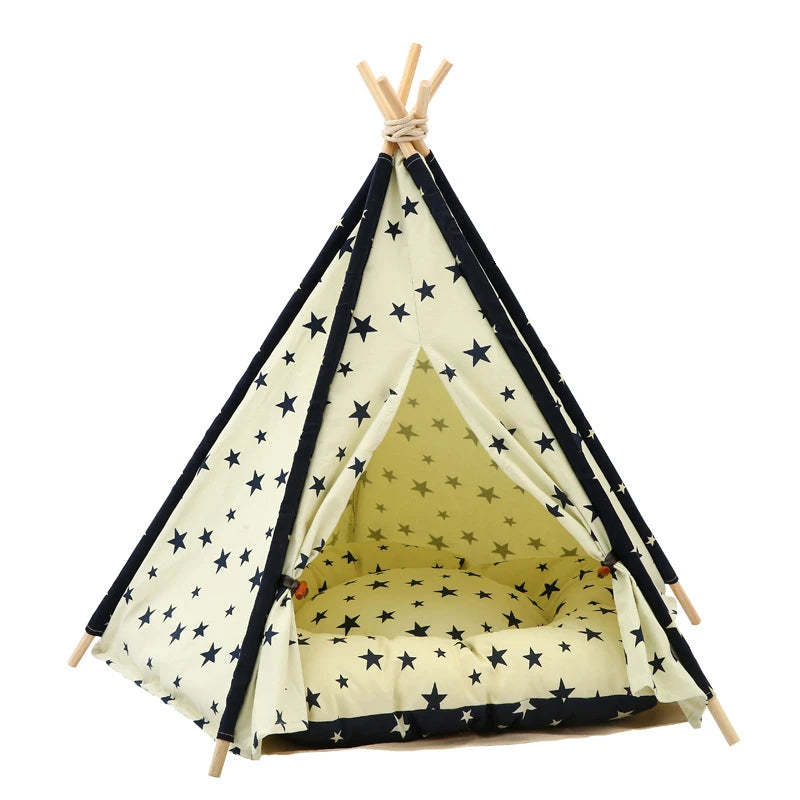 The AeroTeepee™ Pet Tent House with Thick Cushion for Dogs & Cats