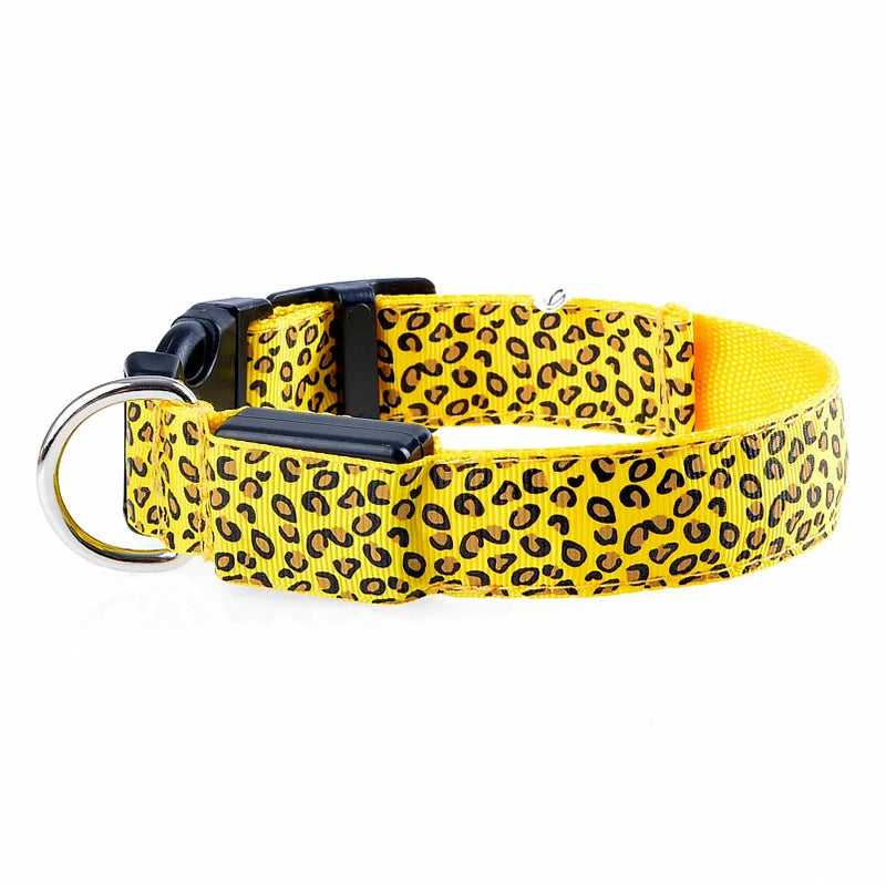 The AeroLeopardGlow™ Leopard LED Dog Collar — Luminous Night Safety Collar for Dogs