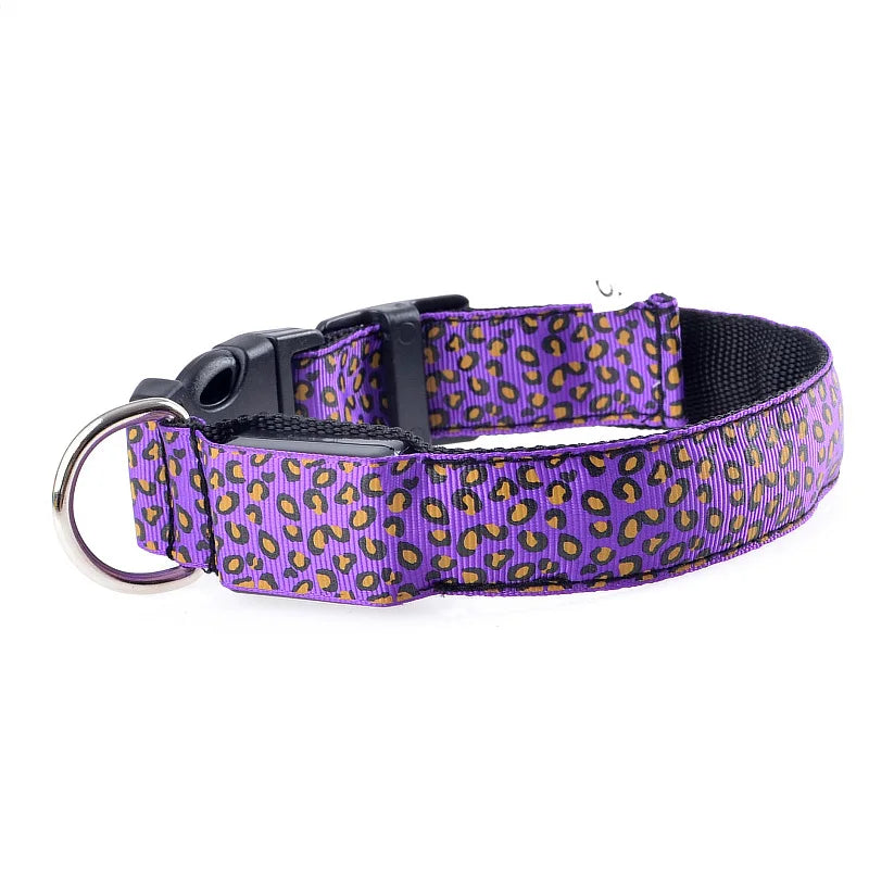 The AeroLeopardGlow™ Leopard LED Dog Collar — Luminous Night Safety Collar for Dogs