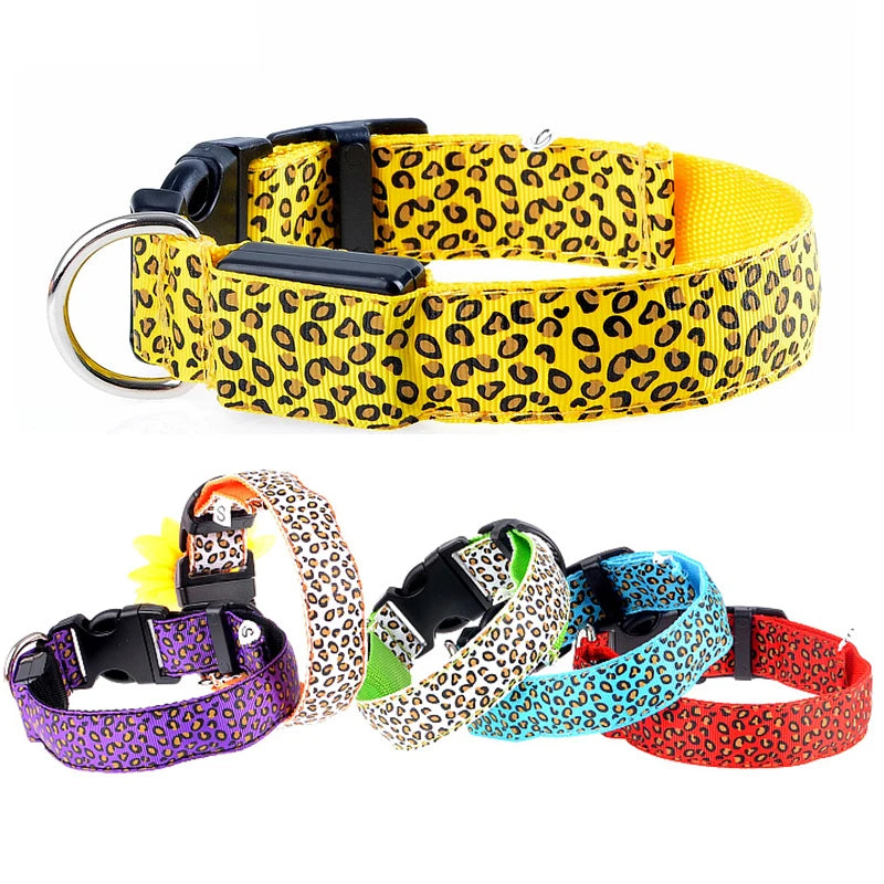 The AeroLeopardGlow™ Leopard LED Dog Collar — Luminous Night Safety Collar for Dogs