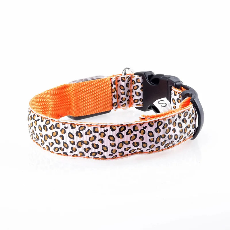The AeroLeopardGlow™ Leopard LED Dog Collar — Luminous Night Safety Collar for Dogs