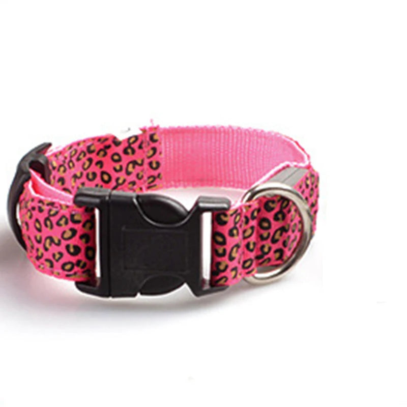 The AeroLeopardGlow™ Leopard LED Dog Collar — Luminous Night Safety Collar for Dogs