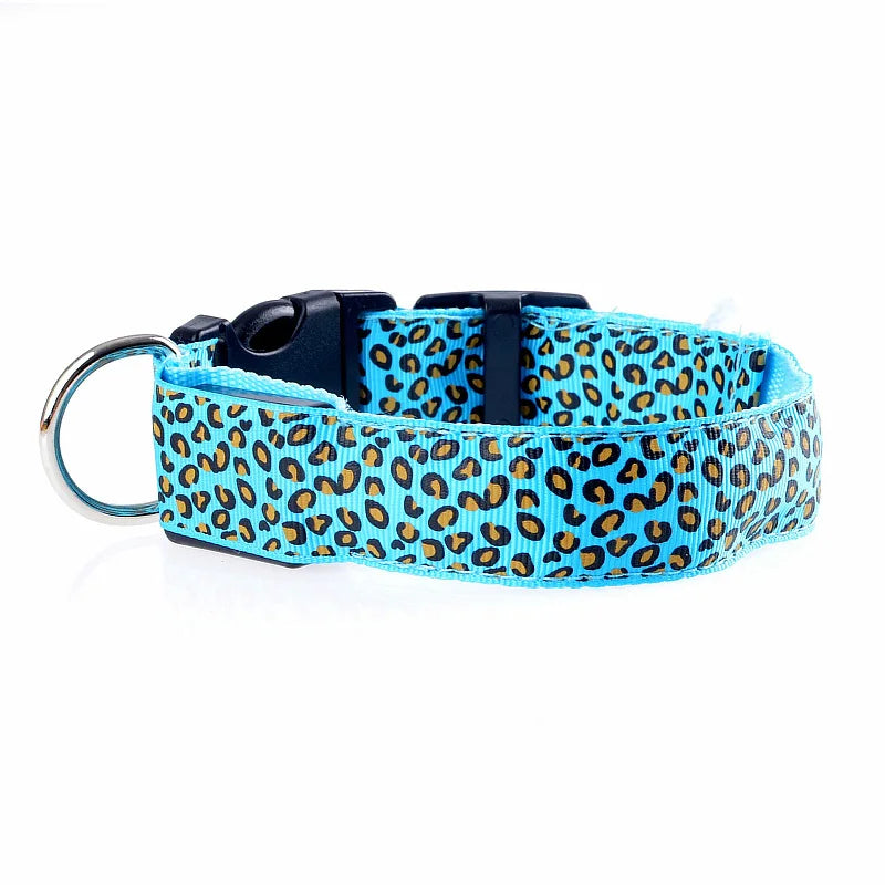 The AeroLeopardGlow™ Leopard LED Dog Collar — Luminous Night Safety Collar for Dogs