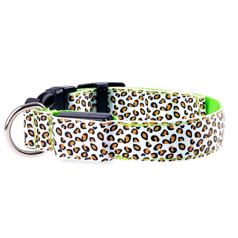 The AeroLeopardGlow™ Leopard LED Dog Collar — Luminous Night Safety Collar for Dogs