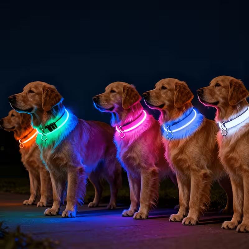 The AeroGlow™ LED Luminous Dog Collar with USB Charger — Night Safety, 4 Colors, S–XL