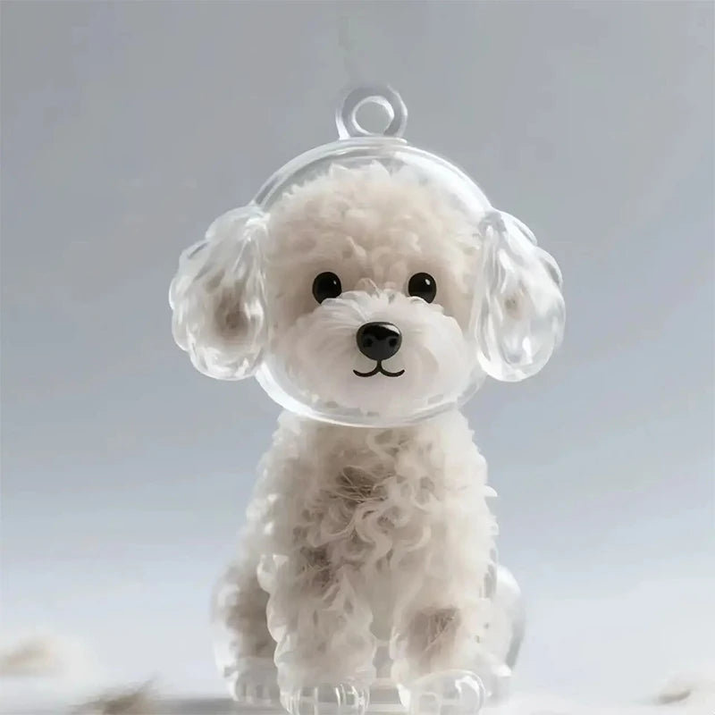 The PawVault™ Dog Hair Keepsake Clear Capsule Pendant — Pet Memorial Keychain