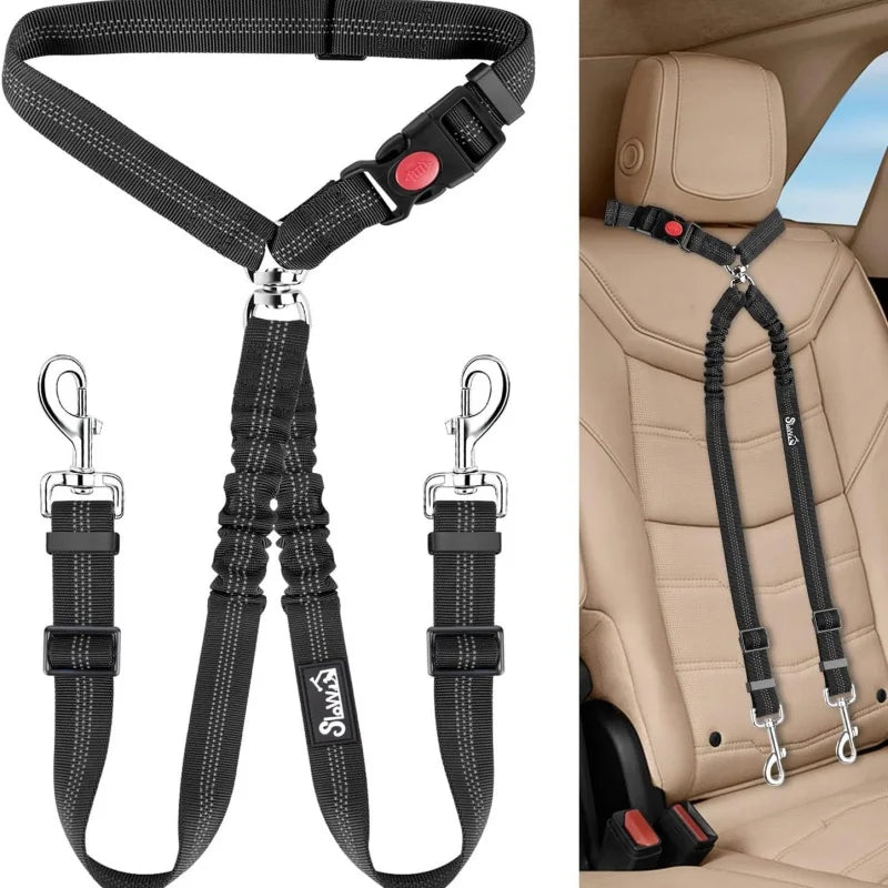 The AeroBelt™ Dual Dog Car Safety Harness