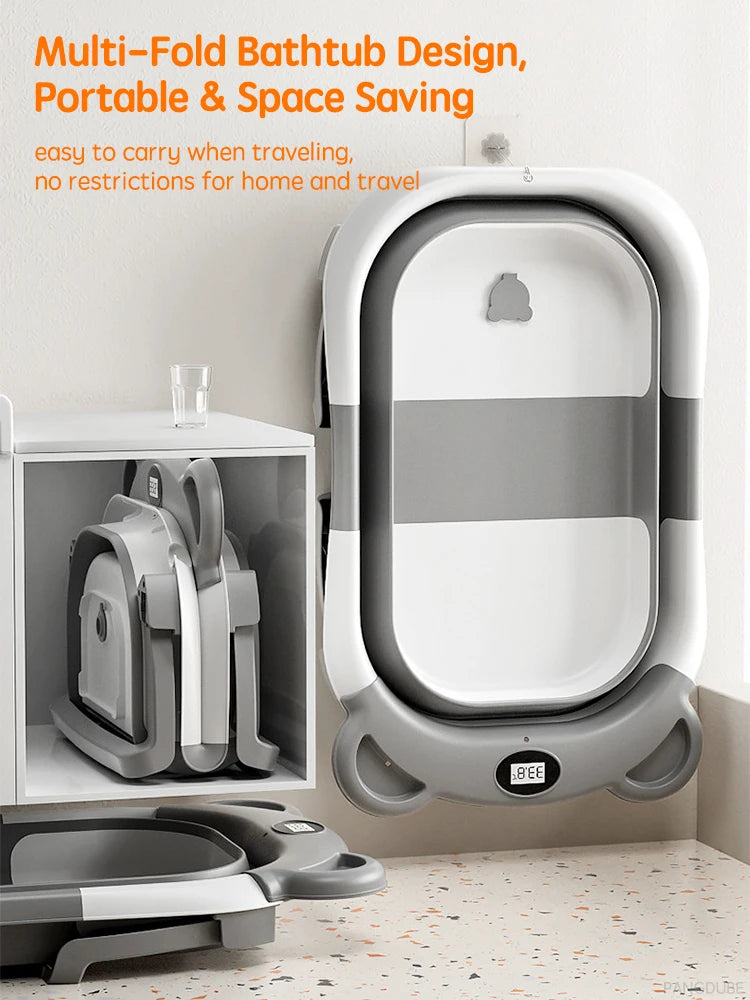 The AeroBath™ Foldable Pet Bathtub with Real-Time Temp Sensor & Bath Mat
