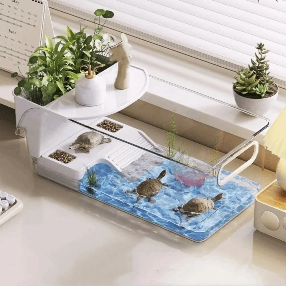 The AeroHaven™ Transparent Turtle Tank | Dry-Wet Separation Habitat