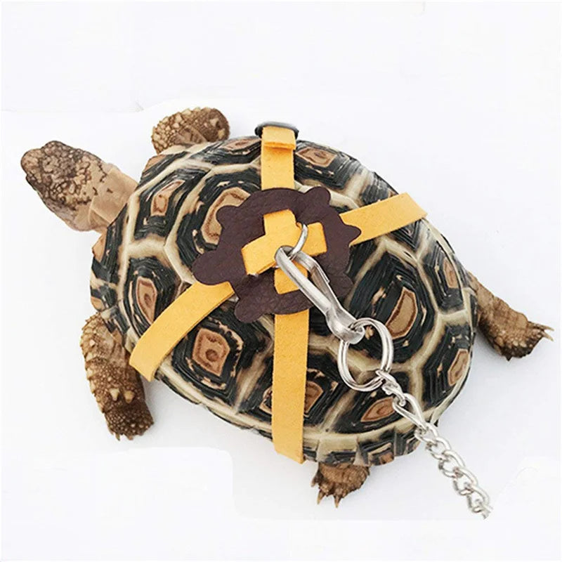 The AeroLeash™ PU Leather Turtle Walking Harness & Leash