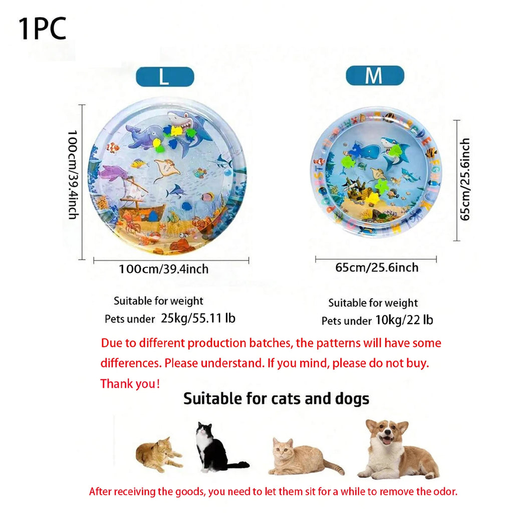 The AeroSplash™ Fish & Ocean Theme Inflatable Cooling Water Mat | Cats & Dogs