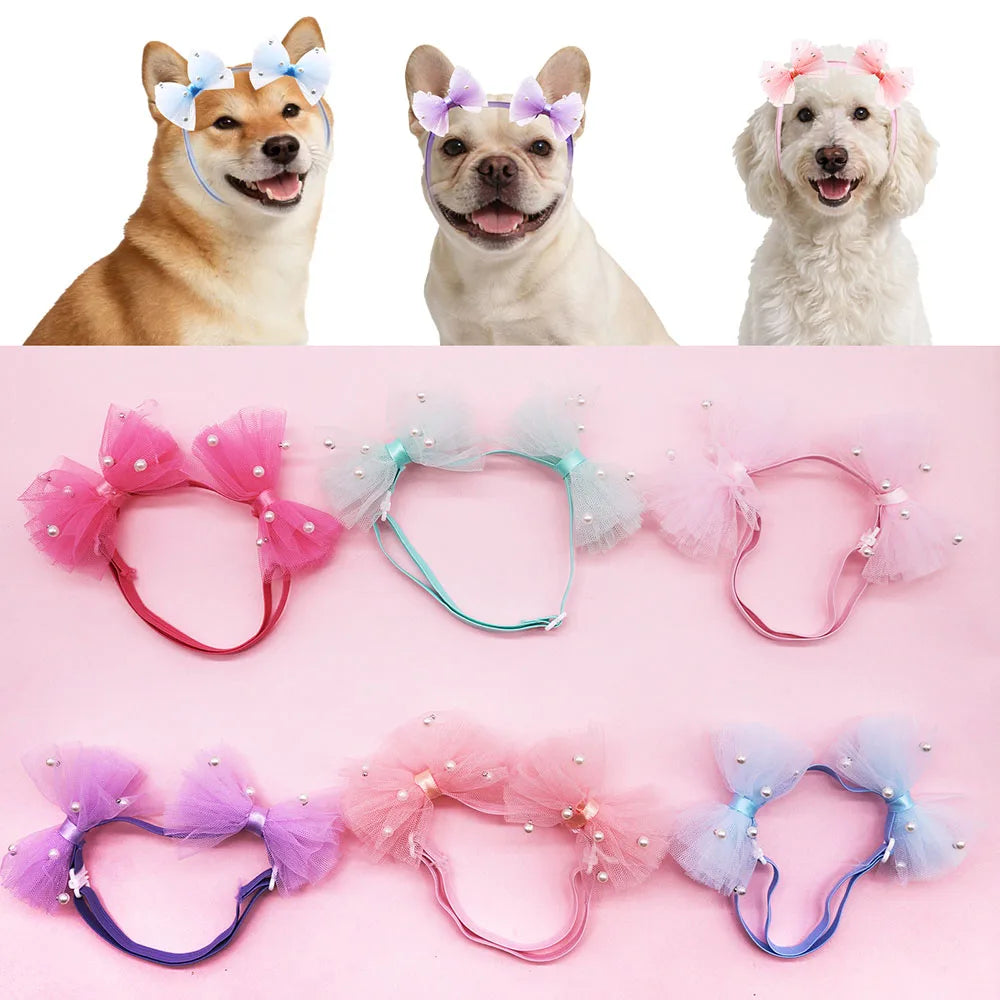The AeroBow™ Pearl Lace Dog Bows