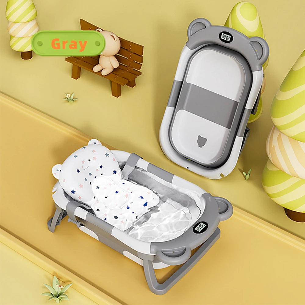 The AeroBath™ Foldable Pet Bathtub with Real-Time Temp Sensor & Bath Mat