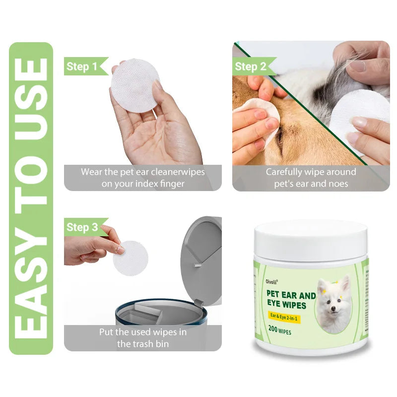 The AeroClean™ Pet Ear Wipes — Gentle Daily Ear Care for Dogs & Cats