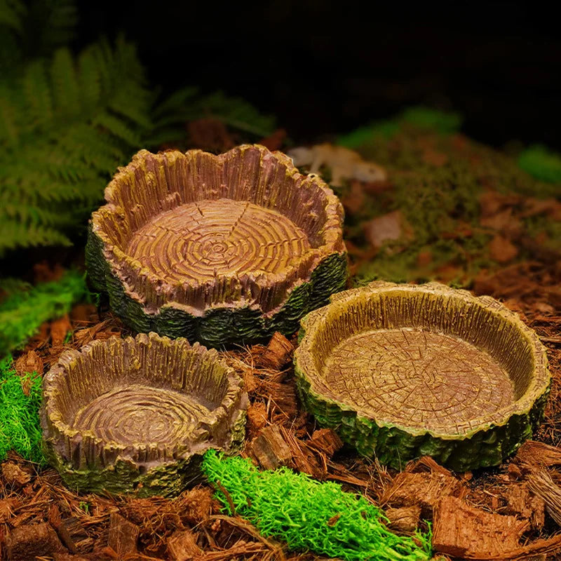 The AeroStump™ Tree Stump Reptile Food & Water Bowl | Terrarium Decor