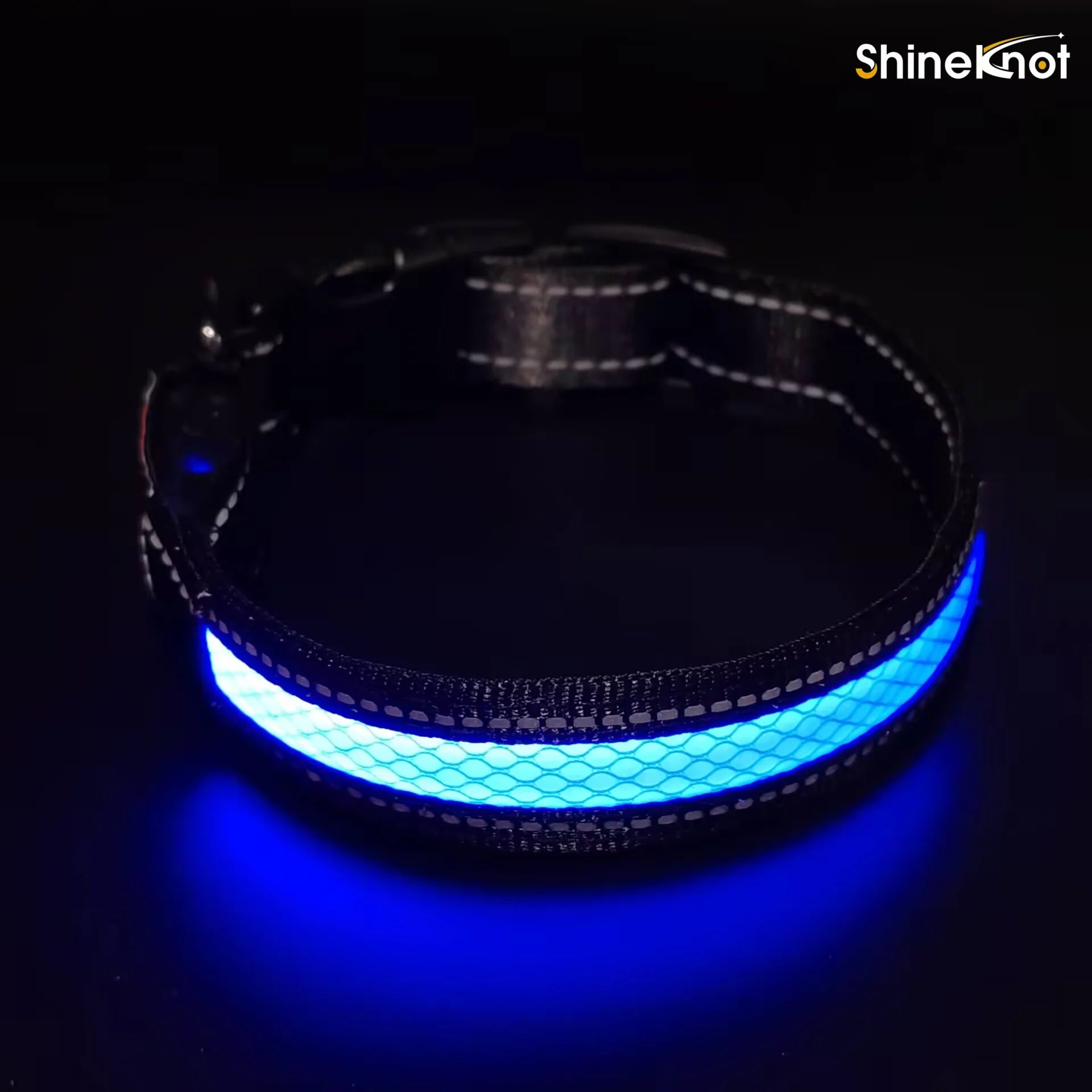 The AeroGlow™ Iridescent LED Safety Dog Collar
