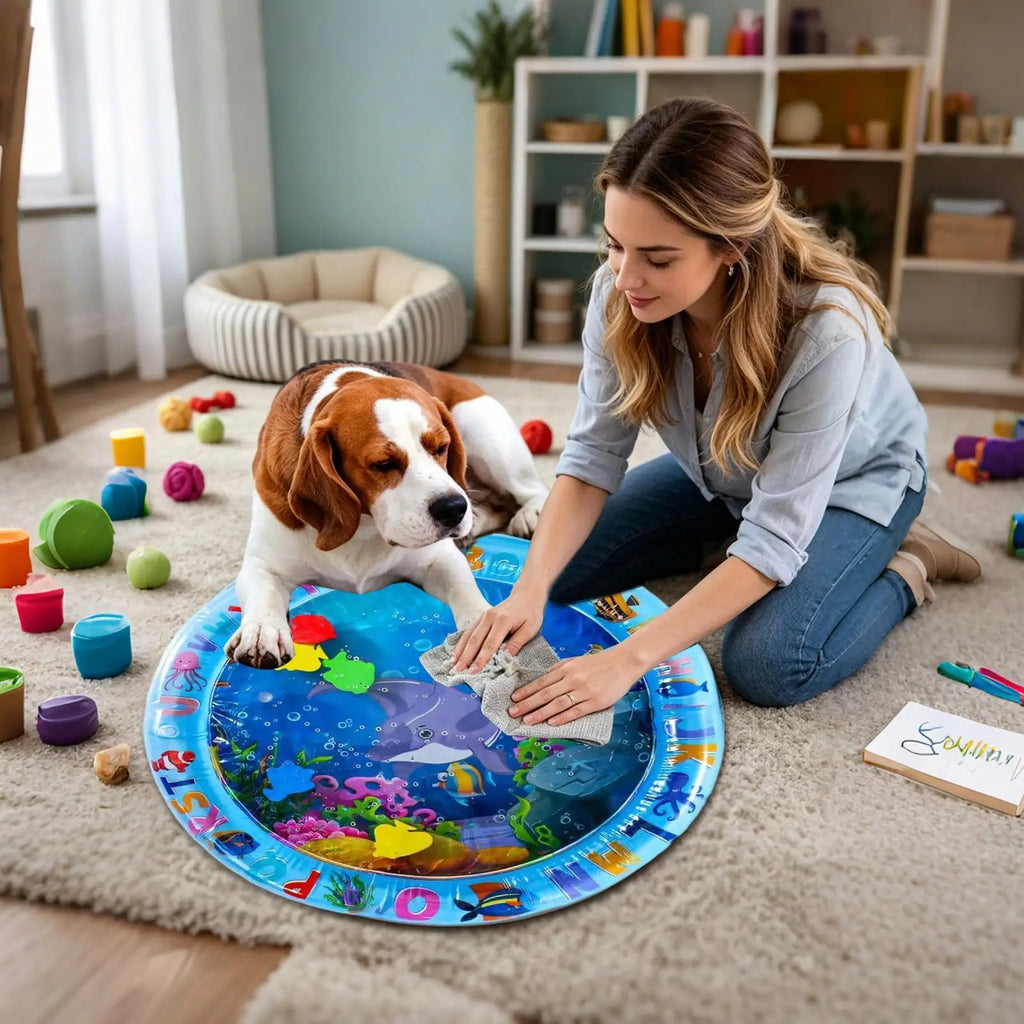 The AeroSplash™ Interactive Floating Fish Water Play Mat | Cooling Sensory Fun for Cats & Dogs