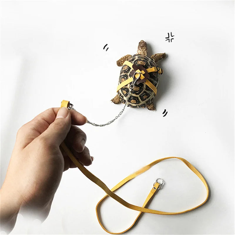 The AeroLeash™ PU Leather Turtle Walking Harness & Leash