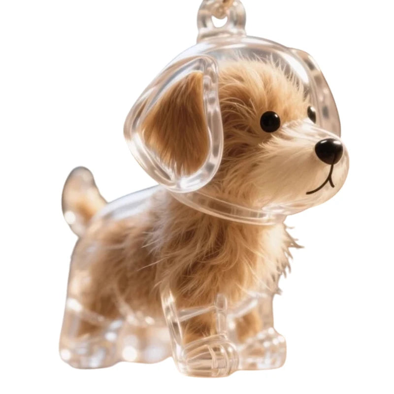The PawVault™ Dog Hair Keepsake Clear Capsule Pendant — Pet Memorial Keychain
