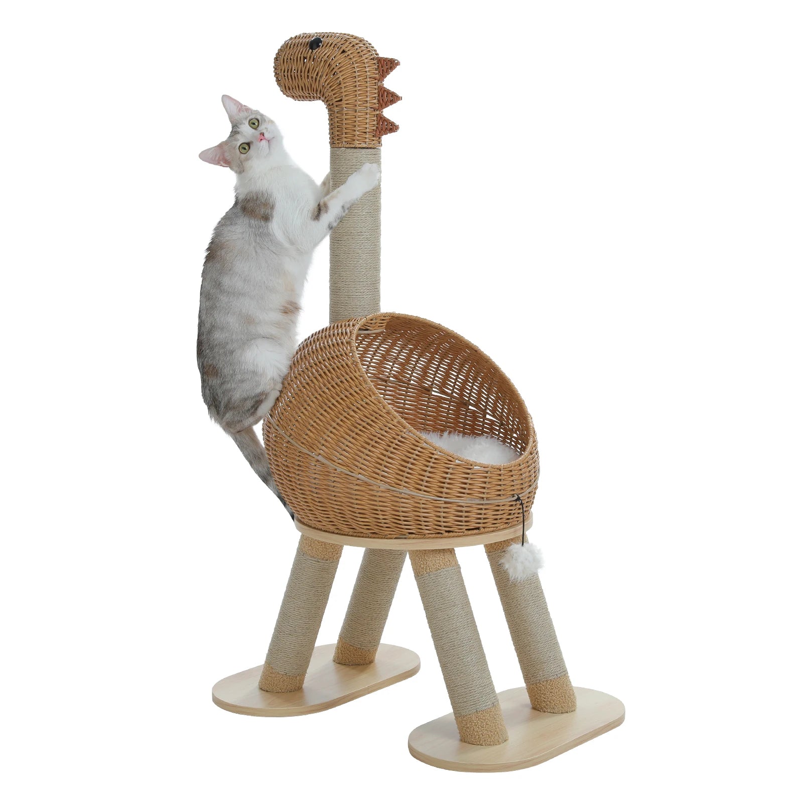 The AeroDino™ Cat Tree Tower with Sisal Scratching Post