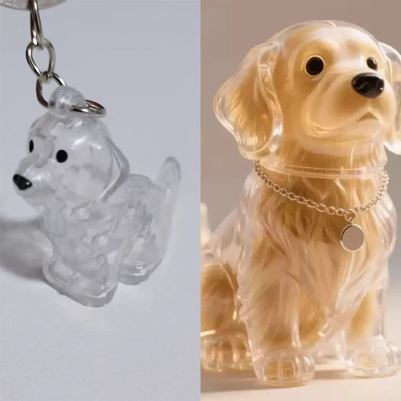 The PawVault™ Dog Hair Keepsake Clear Capsule Pendant — Pet Memorial Keychain