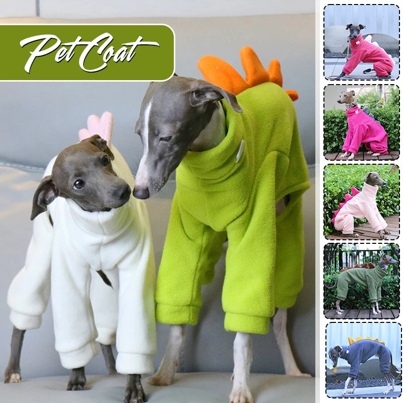 The AeroRex™ Greyhound, Italian Greyhound, Whippet & Afghan Hound Dinosaur Turtleneck Coat