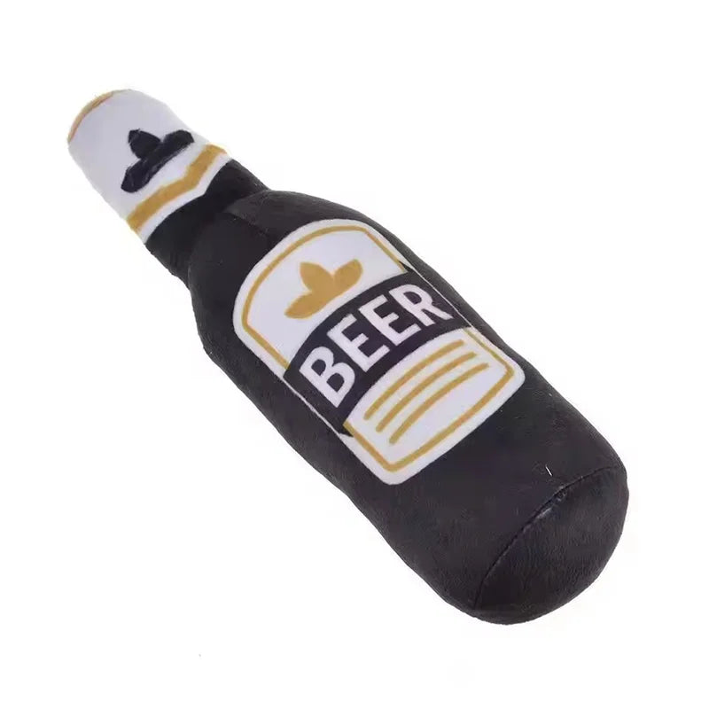 The AeroBrew™ Realistic Beer Bottle Squeaky Dog Toy