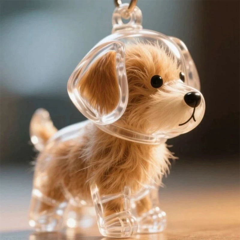 The PawVault™ Dog Hair Keepsake Clear Capsule Pendant — Pet Memorial Keychain