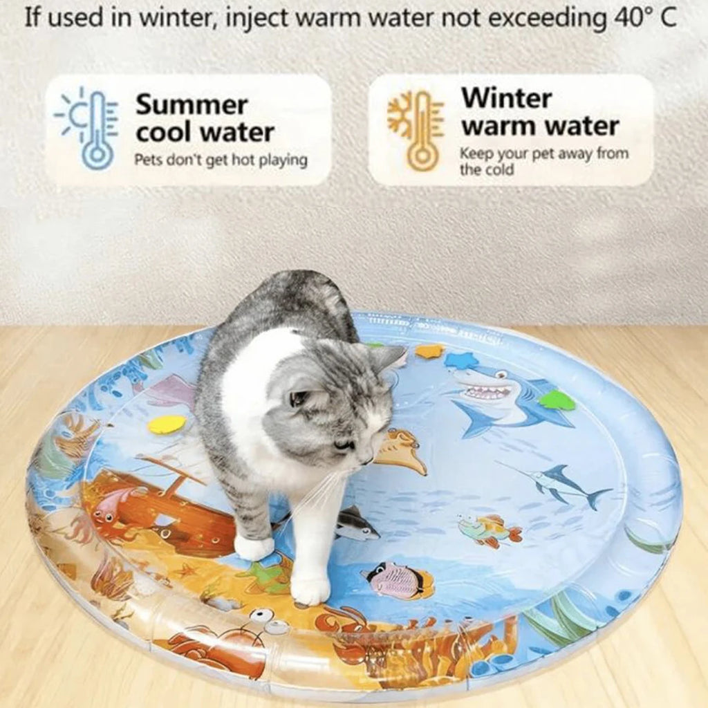 The AeroSplash™ Fish & Ocean Theme Inflatable Cooling Water Mat | Cats & Dogs