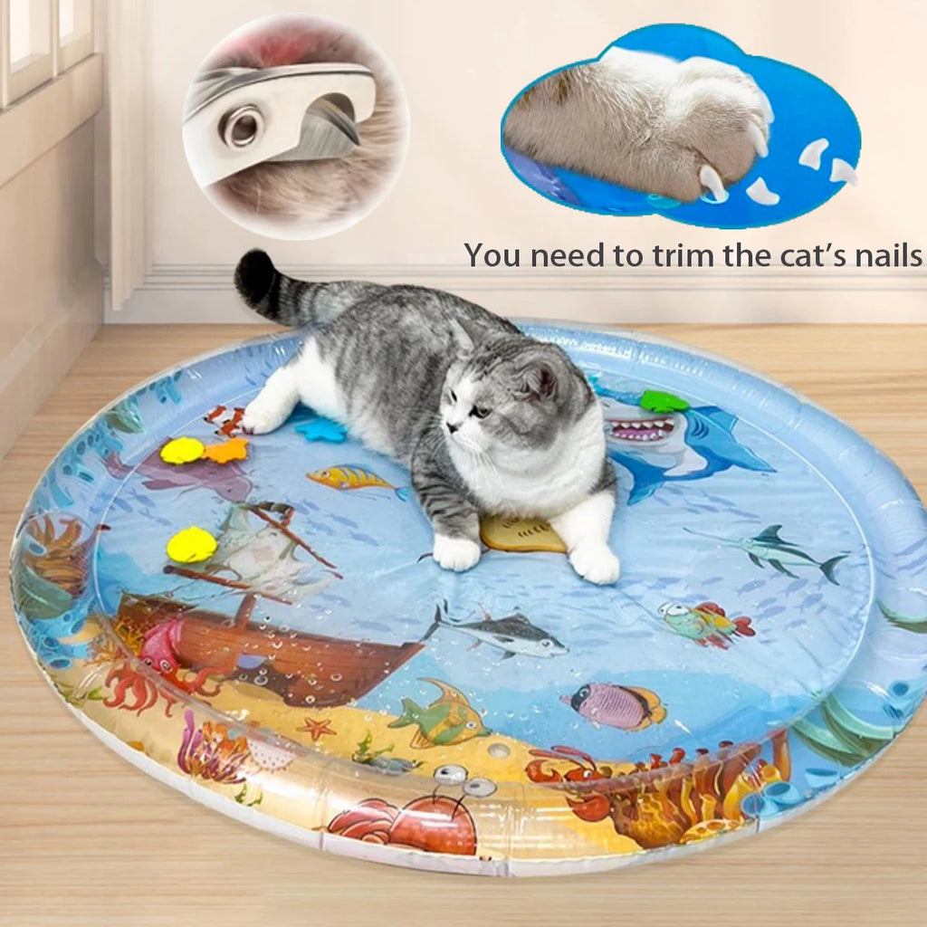 The AeroSplash™ Fish & Ocean Theme Inflatable Cooling Water Mat | Cats & Dogs