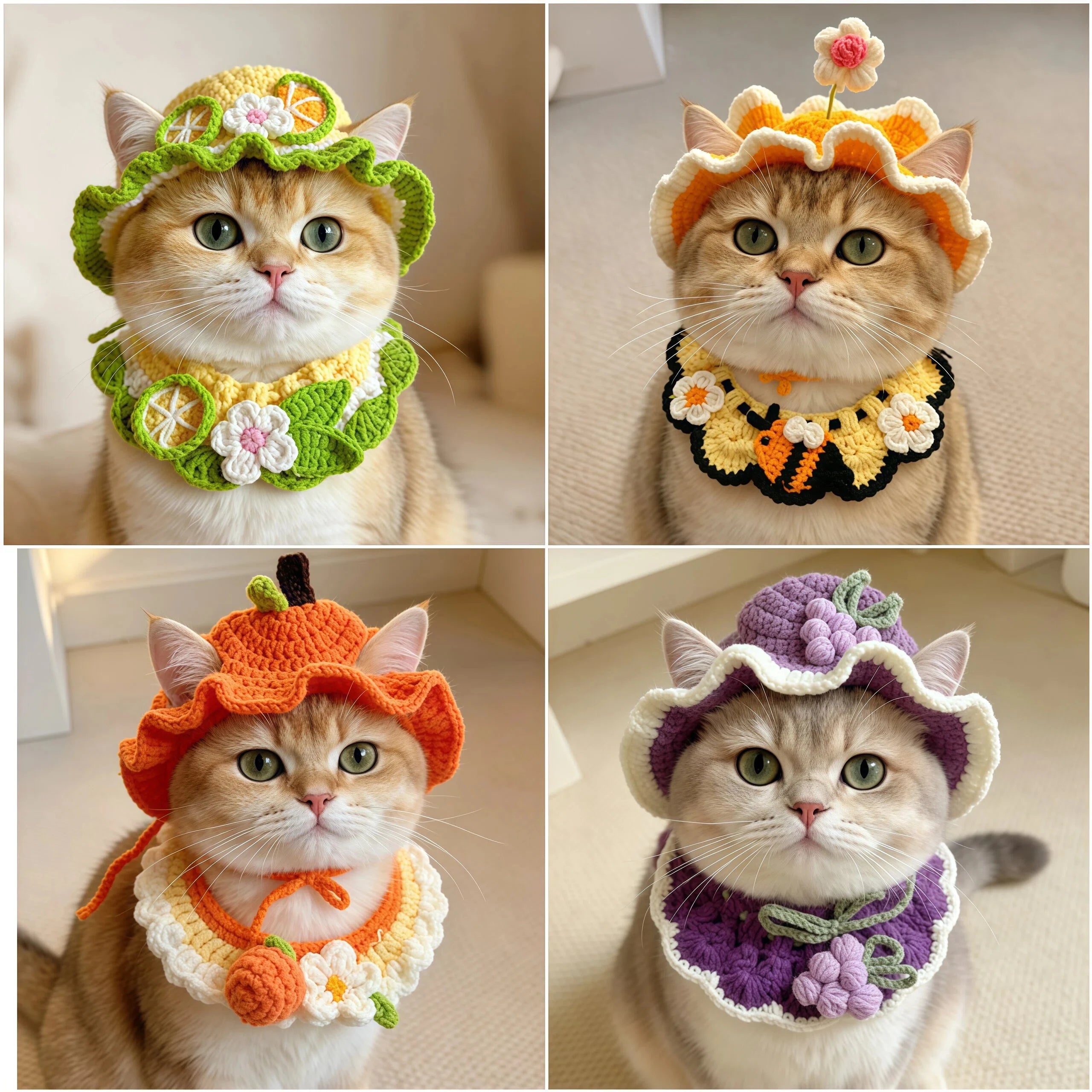 The AeroKnit™ Handmade Cat Hat & Scarf Cosplay Set