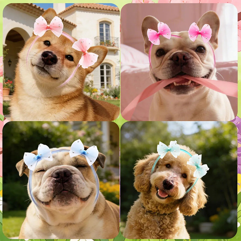 The AeroBow™ Pearl Lace Dog Bows