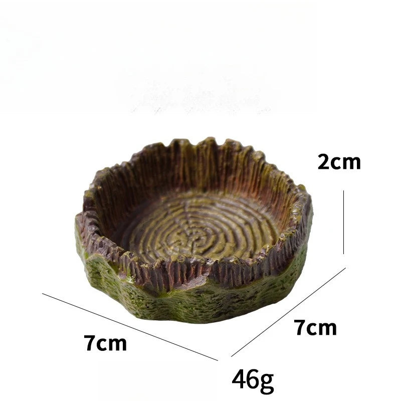 The AeroStump™ Tree Stump Reptile Food & Water Bowl | Terrarium Decor