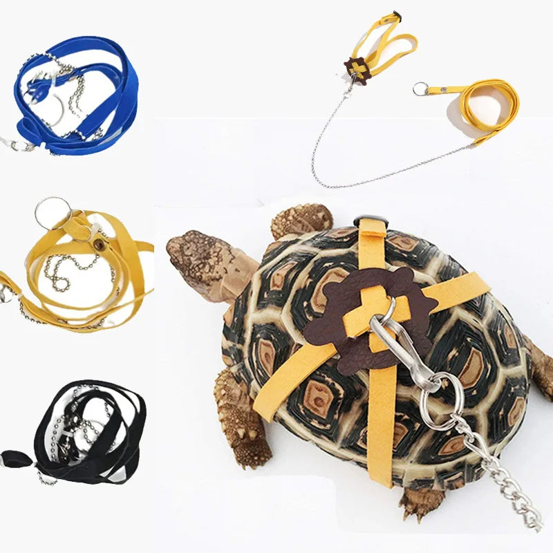 The AeroLeash™ PU Leather Turtle Walking Harness & Leash