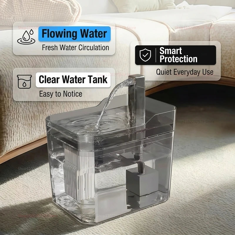 The AeroSpring™ 1.5L USB Pet Water Fountain — Quiet Circulation with Smart Filtration