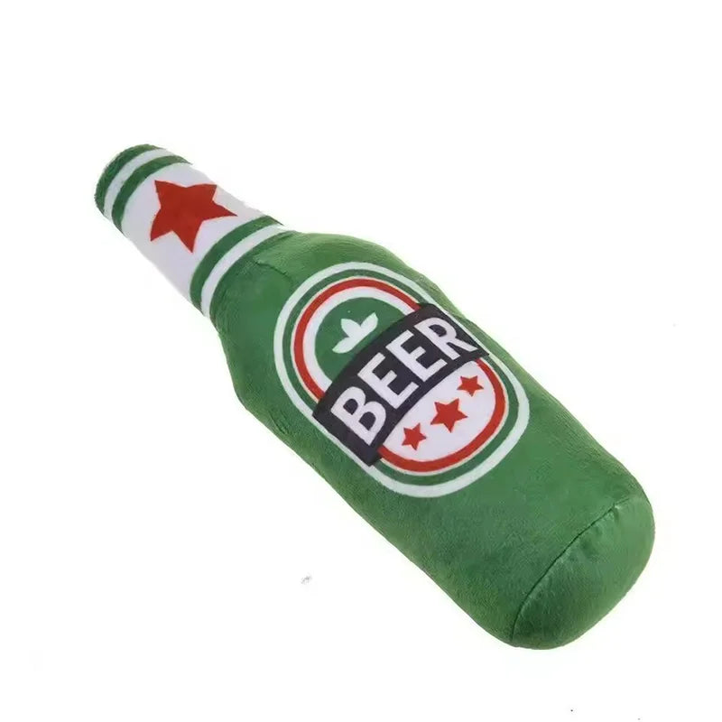 The AeroBrew™ Realistic Beer Bottle Squeaky Dog Toy