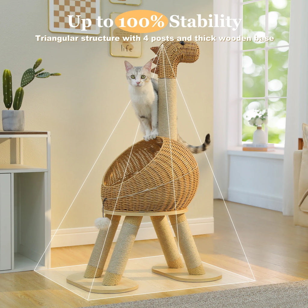 The AeroDino™ Cat Tree Tower with Sisal Scratching Post