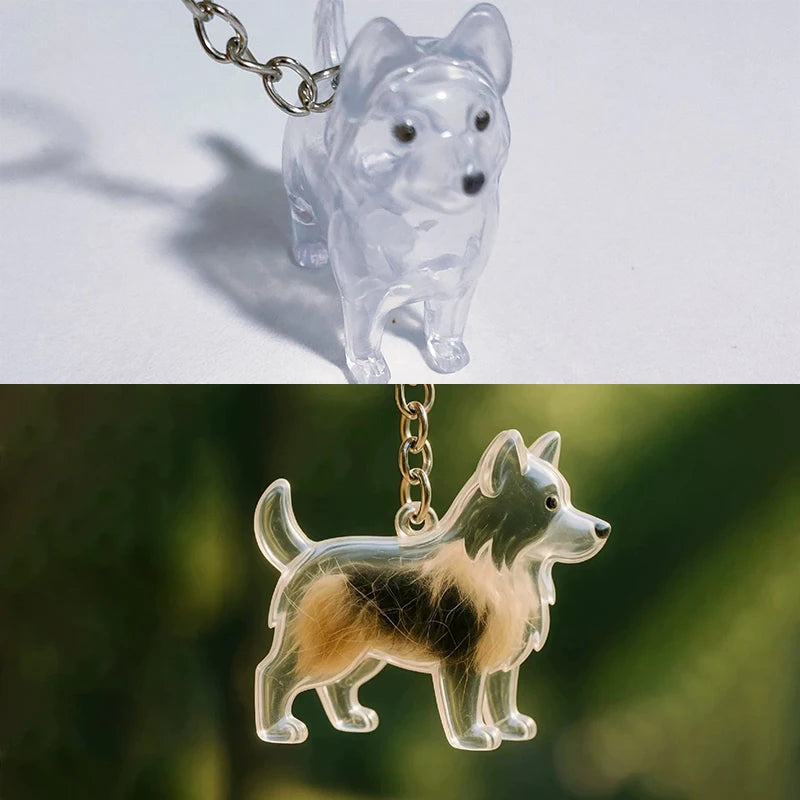 The PawVault™ Dog Hair Keepsake Clear Capsule Pendant — Pet Memorial Keychain