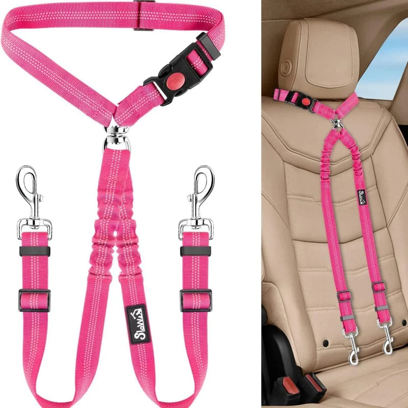 The AeroBelt™ Dual Dog Car Safety Harness