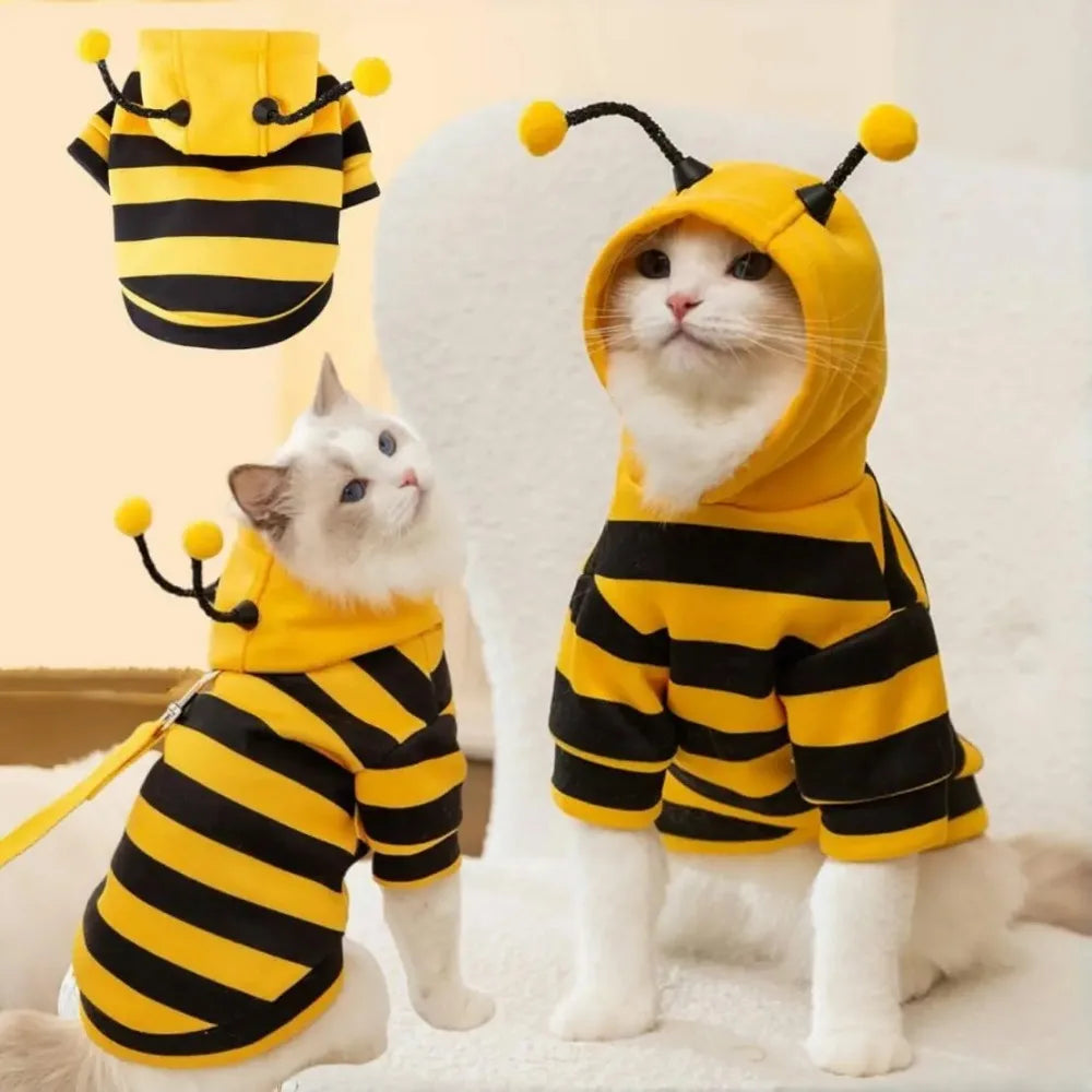 The AeroBee™ Halloween Bee Costume Hoodie — Warm Cosplay Outfit for Dogs & Cats