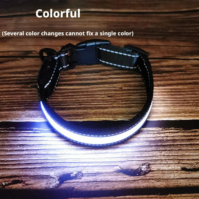 The AeroGlow™ Iridescent LED Safety Dog Collar