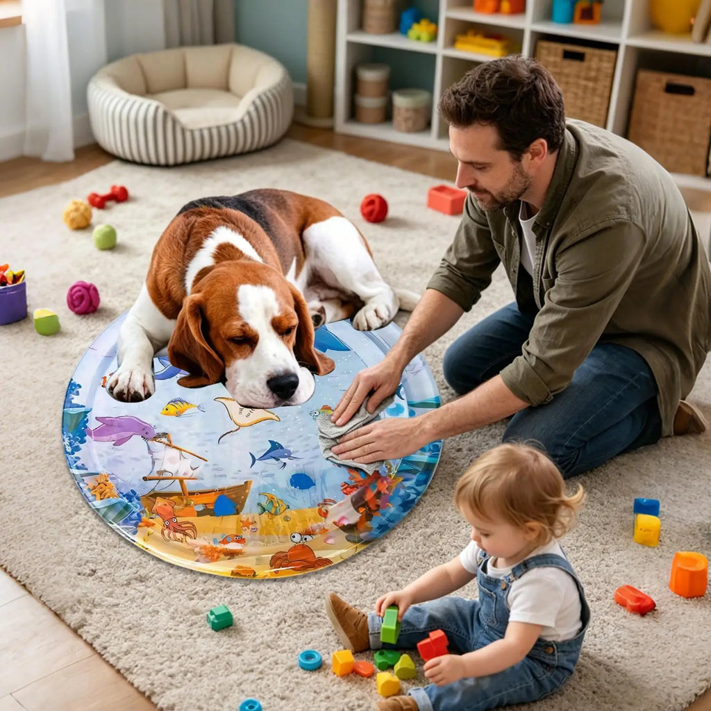 The AeroSplash™ Interactive Floating Fish Water Play Mat | Cooling Sensory Fun for Cats & Dogs