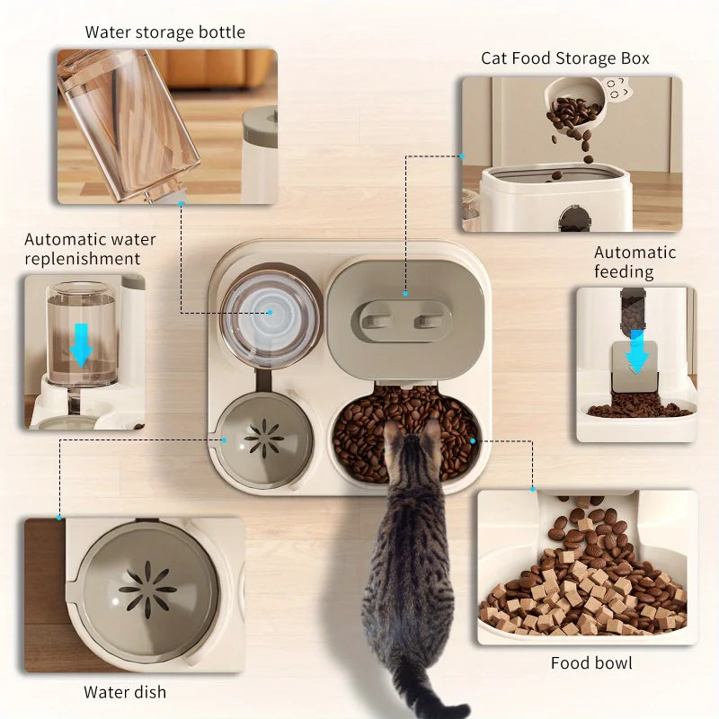 The AeroFeast™ Gravity-Powered Automatic Pet Feeder & Water Dispenser