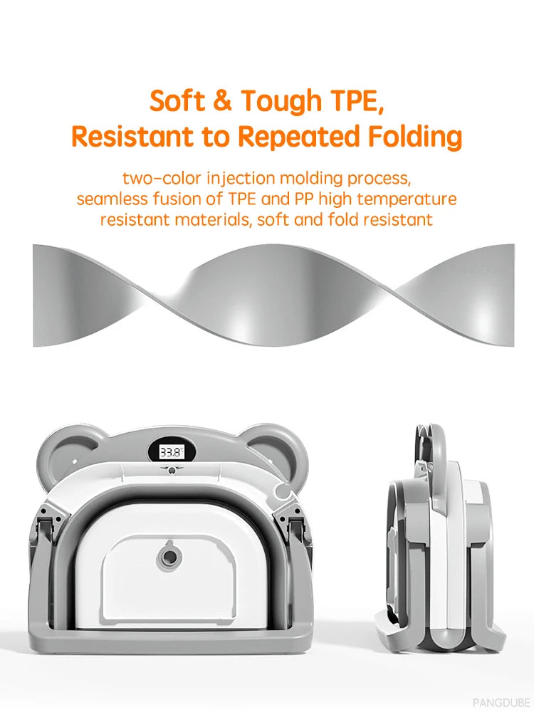 The AeroBath™ Foldable Pet Bathtub with Real-Time Temp Sensor & Bath Mat