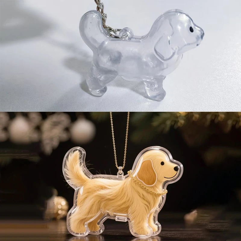 The PawVault™ Dog Hair Keepsake Clear Capsule Pendant — Pet Memorial Keychain